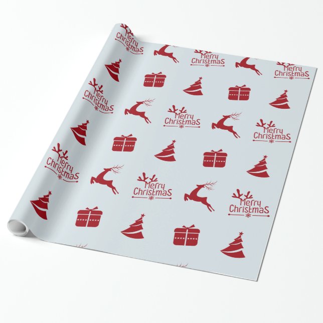 Papel De Regalo Regalo moderno mínimo de navidad en invierno (Desenrollado)