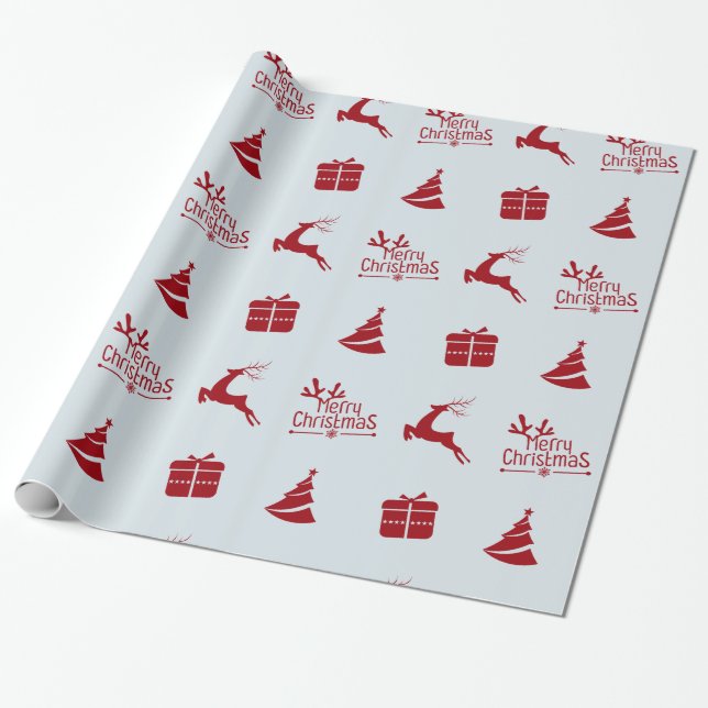 Papel De Regalo Regalo moderno mínimo de navidad en invierno (Desenrollado)
