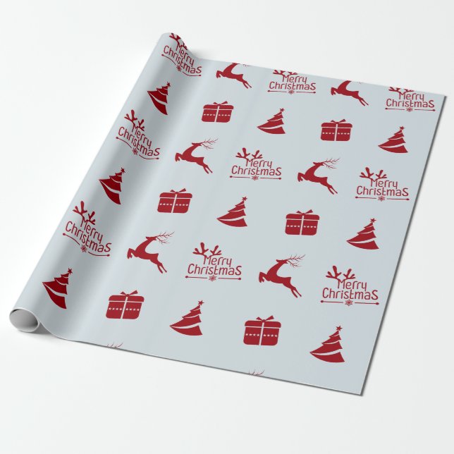 Papel De Regalo Regalo moderno mínimo de navidad en invierno (Desenrollado)