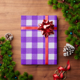Papel De Regalo Regalo Morado a Cuadros Tartán de Gingham de Moda