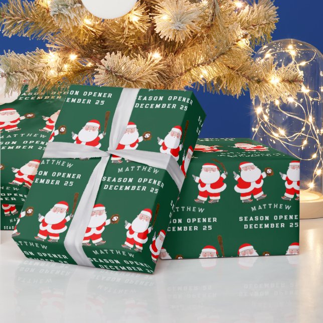 Papel De Regalo Regalo navideño creativo de Navidades de béisbol (Vacaciones)
