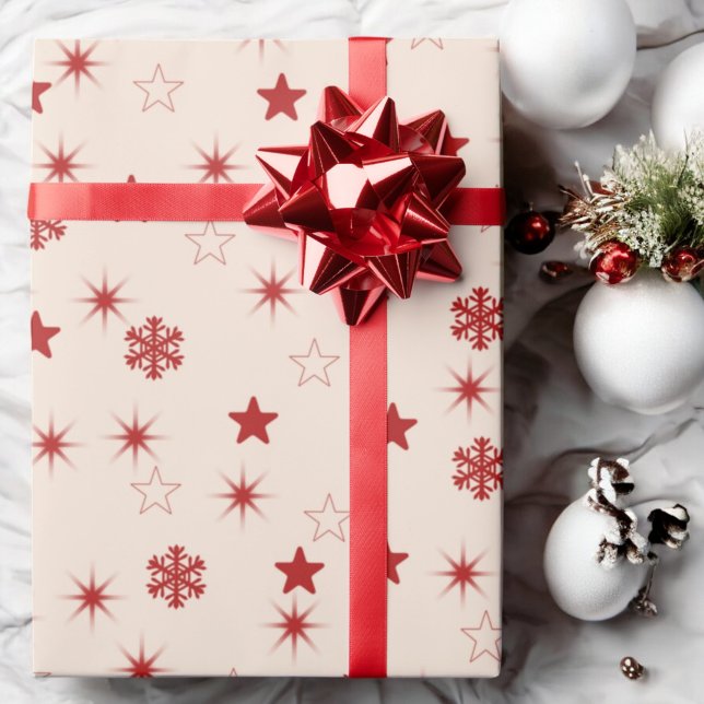 Papel De Regalo Regalo navideño de la estrella del copo de nieve d (Subido por el creador)