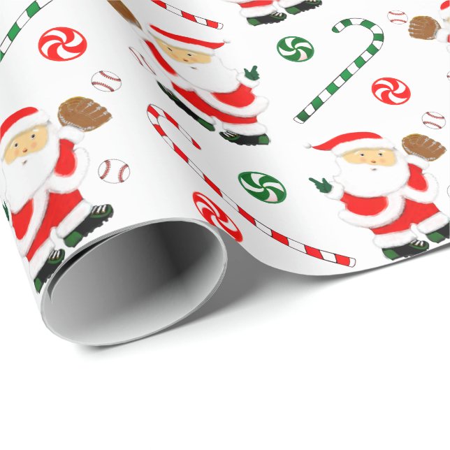 Papel De Regalo Regalo navideño de Navidades de béisbol (Esquina del rollo)