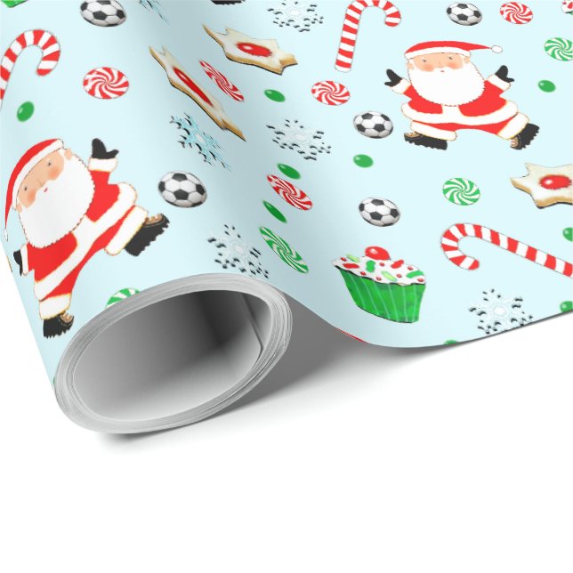 Papel De Regalo Regalo navideño de Navidades de fútbol (Esquina del rollo)