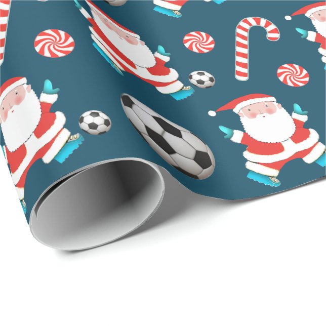 Papel De Regalo Regalo navideño de Navidades de fútbol (Esquina del rollo)