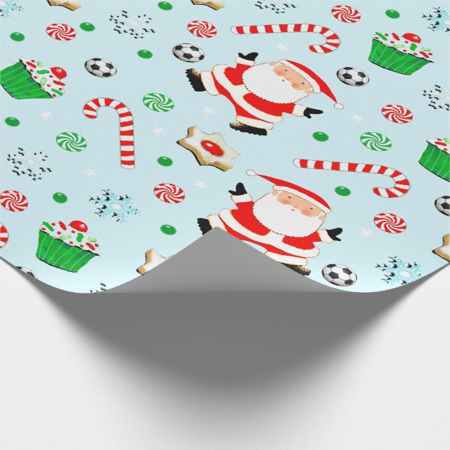 Papel De Regalo Regalo navideño de Navidades de fútbol (Esquina)