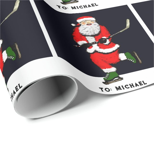 Papel De Regalo Regalo navideño de Navidades de hockey (Esquina del rollo)