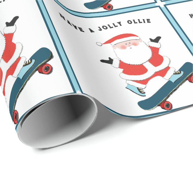 Papel De Regalo Regalo navideño de Navidades de patinaje (Esquina del rollo)