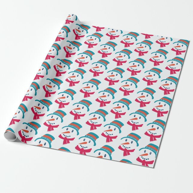 Papel De Regalo Regalo navideño de Navidades de patrón de nieve (Desenrollado)