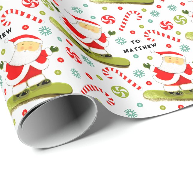 Papel De Regalo Regalo navideño de Navidades de Snowboard (Esquina del rollo)