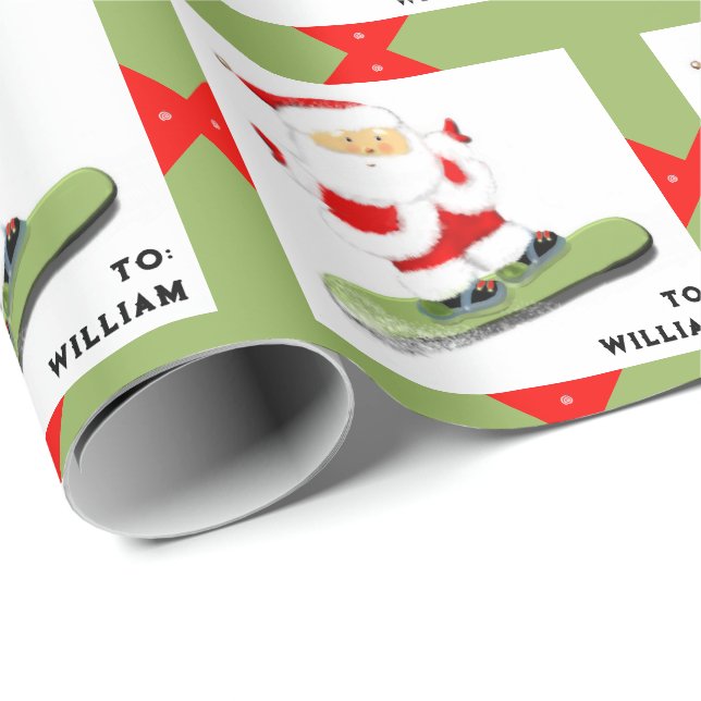 Papel De Regalo Regalo navideño de Navidades de Snowboard (Esquina del rollo)