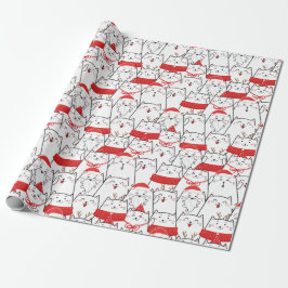Papel De Regalo Regalo navideño de Navidades florales de gatitos b