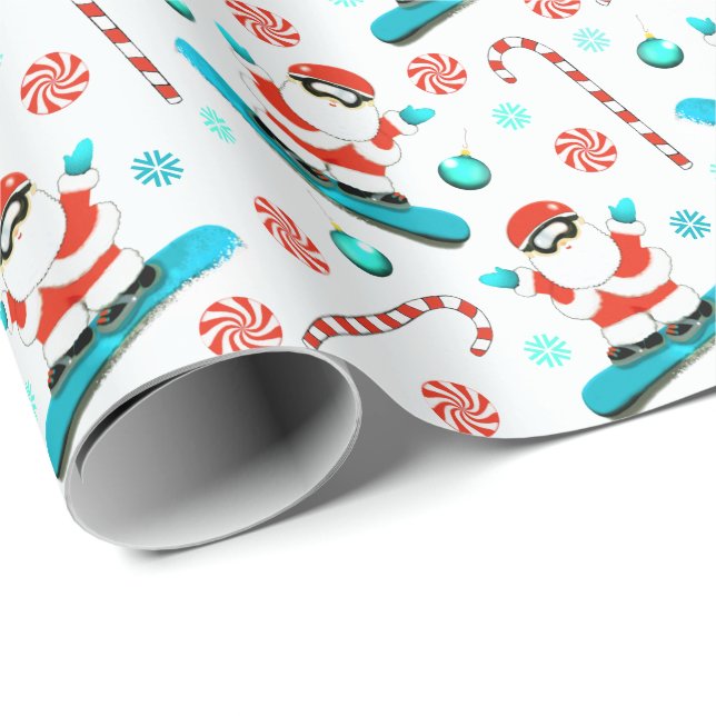 Papel De Regalo Regalo navideño de Navidades Snowboard (Esquina del rollo)