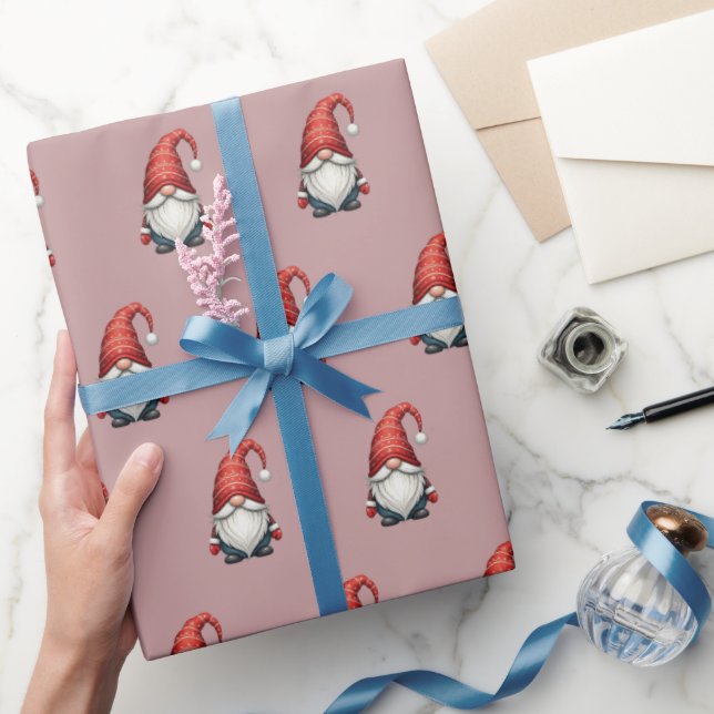 Papel De Regalo Regalo navideño festivo para navidades Gnome sobre (Regalar)