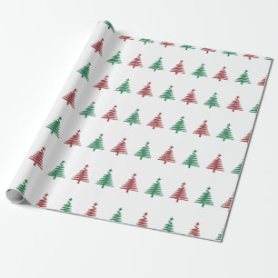 Papel De Regalo Regalo navideño festivo verde y rojo