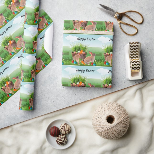 Papel De Regalo Regalo o regalo de desconejo feliz de conejo de Pa (Artesanía)