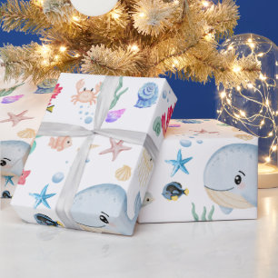 Papel De Regalo Regalo para baby shower acuático bajo el mar