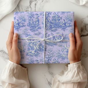 Papel De Regalo Regalo pastoral campestre francés Toile azul verde