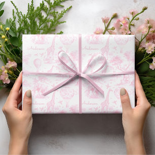 Papel De Regalo Regalo personalizado de baby shower safari toile r