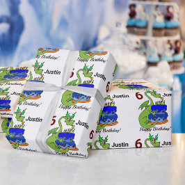 Papel De Regalo Regalo personalizado de Dragon Happy Birthday Boy