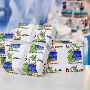 Papel De Regalo Regalo personalizado de Dragon Happy Birthday Boy