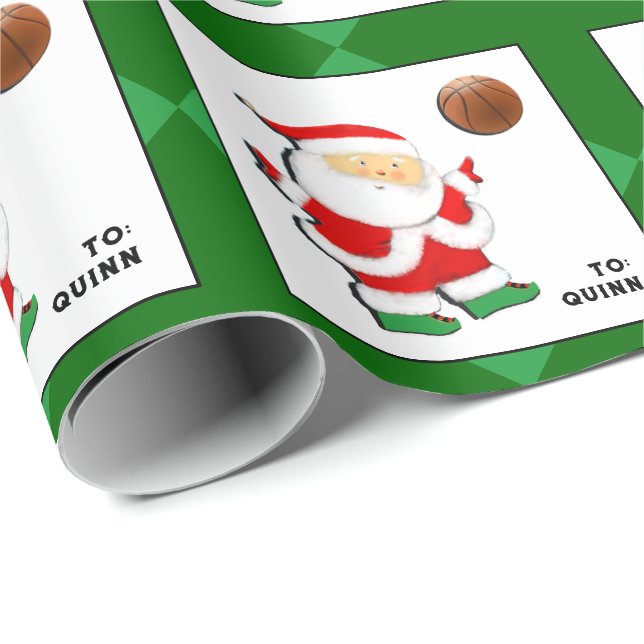 Papel De Regalo Regalo personalizado de Navidades de baloncesto (Esquina del rollo)