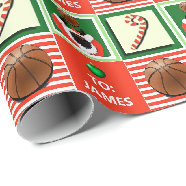 Papel De Regalo Regalo personalizado de Navidades de baloncesto (Esquina del rollo)