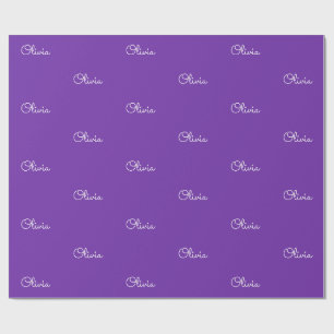 Papel De Regalo Regalo personalizado de nombre para niñas en púrpu