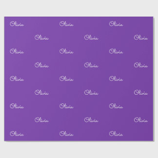 Papel De Regalo Regalo personalizado de nombre para niñas en púrpu