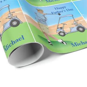 Papel De Regalo Regalo personalizado del Día del Padre del Golf