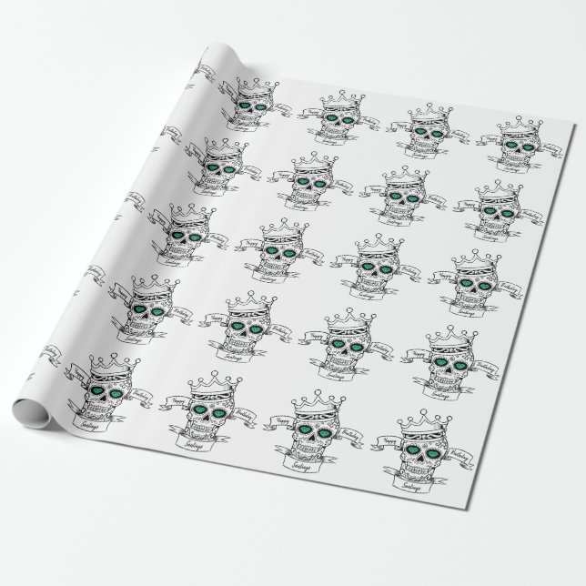 Papel De Regalo Regalo personalizado del Rey Calavera (Desenrollado)