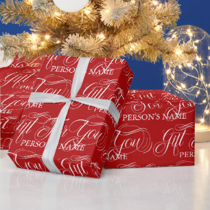 Papel De Regalo Regalo Personalizado Para Ti Patrón de Tipografía