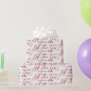 Papel De Regalo Regalo Personalizado Para Ti Patrón de Tipografía