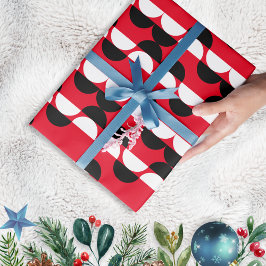 Papel De Regalo Regalo rojo del patrón geométrico moderno de media