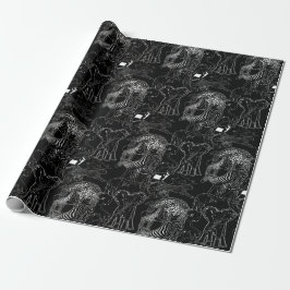 Papel De Regalo Regalo único azarí blanco-negro
