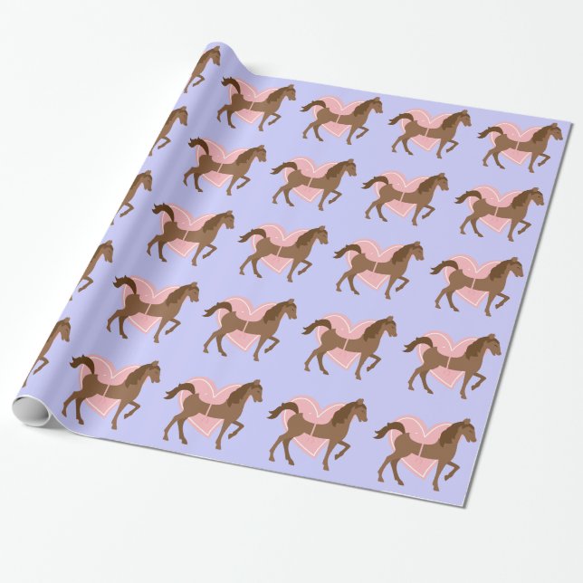Papel De Regalo Regalos de caballos y jinetes, personalizados (Desenrollado)