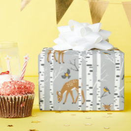 Papel De Regalo Regalos de cervatillos de ciervo bosque de abedul 