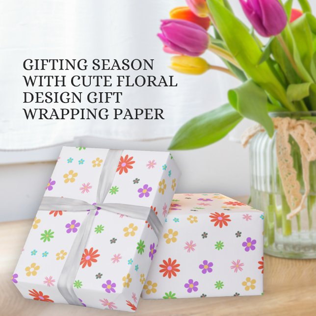 Papel De Regalo Regalos de diseño floral lindo y colorido (Subido por el creador)