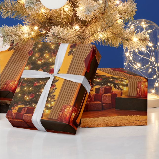 Papel De Regalo Regalos de escenas de Navidades festivos (Vacaciones)