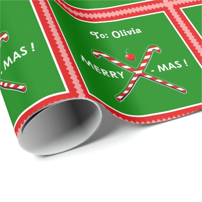 Papel De Regalo Regalos de feriado de hockey sobre hierba (Esquina del rollo)