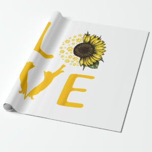 Papel De Regalo Regalos De Girasol De Gato Para Gato Amante De La 