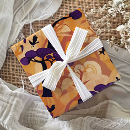 Papel De Regalo Regalos de la sabana africana sobre la puesta de s