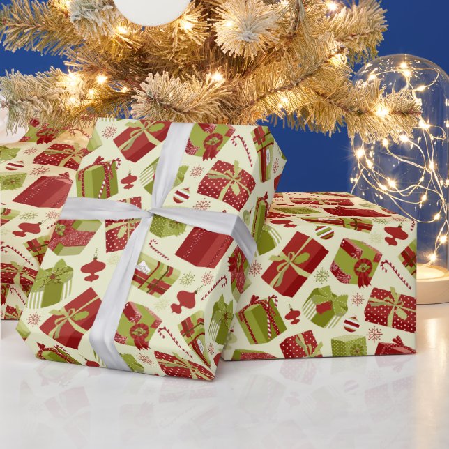 Papel De Regalo Regalos de Navidad de época (Vacaciones)