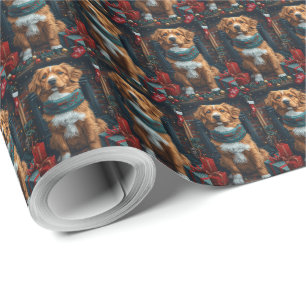 Papel De Regalo Regalos de Navidad de Nova Scotia Duck Toller Chim
