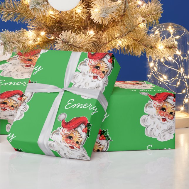 Papel De Regalo Regalos de Navidad de Santa Face personalizados (Vacaciones)