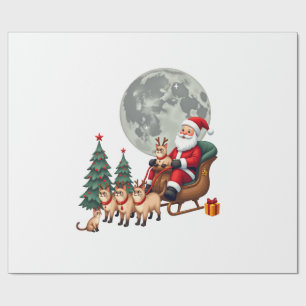 Papel De Regalo Regalos de Navidad Reno Siamés para Amantes de Gat