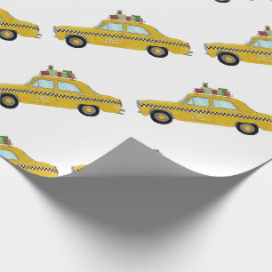 Papel De Regalo Regalos de Navidades de taxi amarillo de Nueva Yor
