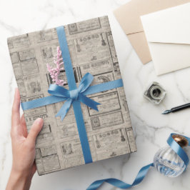 Papel De Regalo Regalos de periódicos retro vintage