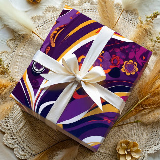 Papel De Regalo Regalos de remolinos abstractos psicodélicos para 