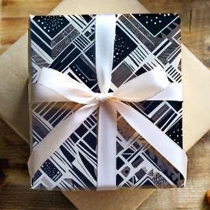 Papel De Regalo Regalos de retiro Art Deco modernos para papá negr